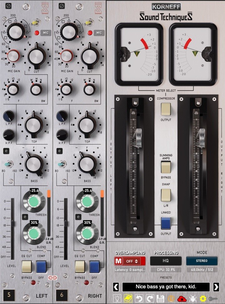 Sound Techniques Alpha Range Channel plug-in interface